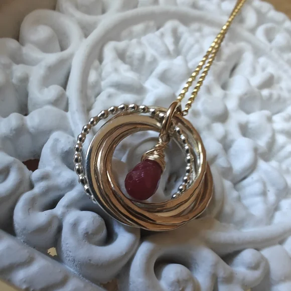 Gorgeous necklace 925 and 14 k. High quality piece. - Picture 7 of 10